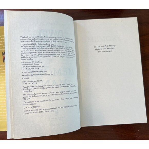 DAVID BALDACCI Lot Of 2 Hardcover 1st Edition Books (Memory Man & Endgame) - Picture 5 of 8